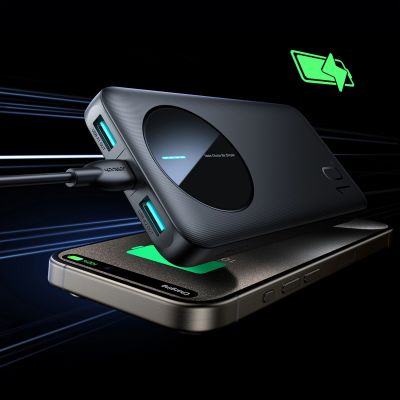 12. Powerbank Joyroom JR-PBF12 10000mAh 2.4A 2x USB-A 1x USB-C - czarny