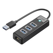 Hub USB Orico PW3UR25-U3 4-portowy 3x USB-A 3.0 1x RJ45 2.5G Ethernet 0,5 m - czarny