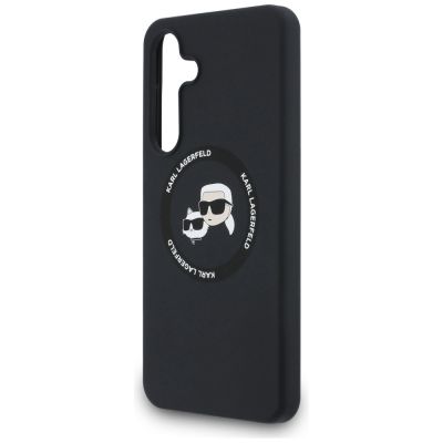 6. Etui Karl Lagerfeld Silicone Karl & Choupette Heads MagSafe na Samsung Galaxy S25 FE - czarne