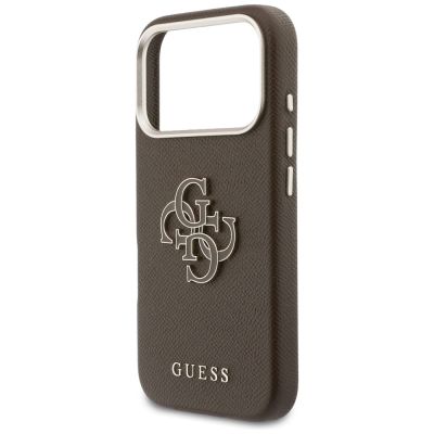 6. Etui Guess FW Resin Logo na iPhone 17 Pro - brązowe