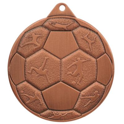 5. MEDAL STALOWY PIŁKA NOZNA FI 50 MMC8850/B - BRĄZOWY