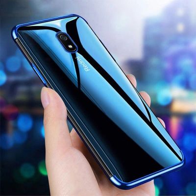 9. Clear Color case żelowy pokrowiec etui z metaliczną ramką Xiaomi Redmi 8A niebieski