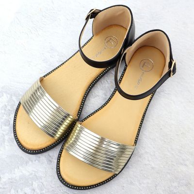 3. Sandały damskie czarno złote Filippo DS6917