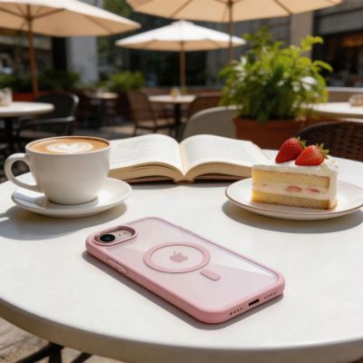 8. Etui Tech-Protect Magmat MagSafe na iPhone 16e / 17e - przezroczysto-różowe
