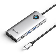 Stacja dokująca USB-C Orico PW11 8w1 2x USB-A 3.0 1x USB-A 2.0 1x USB-C 3.0 1x USB-C PD 100 W 1x HDMI 4K 60Hz 1x VGA 1080P 60Hz 1x RJ45 Gigabit Ethernet - srebrna