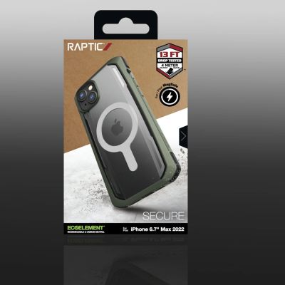 6. Raptic X-Doria Secure Case etui iPhone 14 Plus z MagSafe pancerny pokrowiec zielony