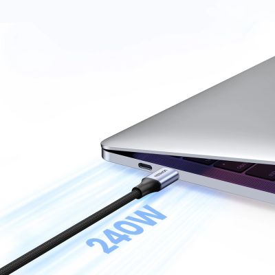 8. Kabel Ugreen US535 USB-C / USB-C PD 240W 5A 1m - szary