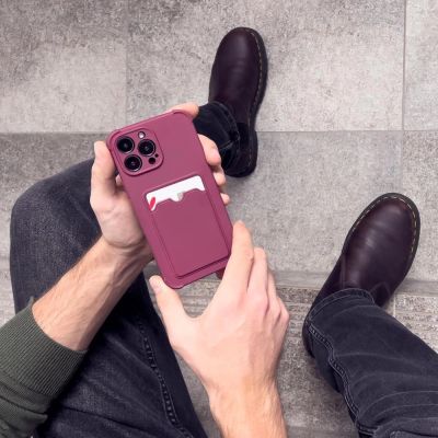 9. Card Armor Case etui pokrowiec do Samsung Galaxy A32 4G portfel na kartę silikonowe pancerne etui Air Bag pomarańczowy