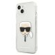 2. Etui Karl Lagerfeld Glitter Karl's Head na iPhone 13 mini - srebrne