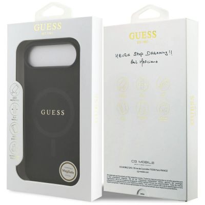 8. Etui Guess Saffiano Classic Logo MagSafe na iPhone Air - czarne