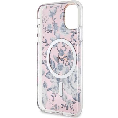 7. Etui Guess Flower MagSafe na iPhone 11 / Xr - różowe