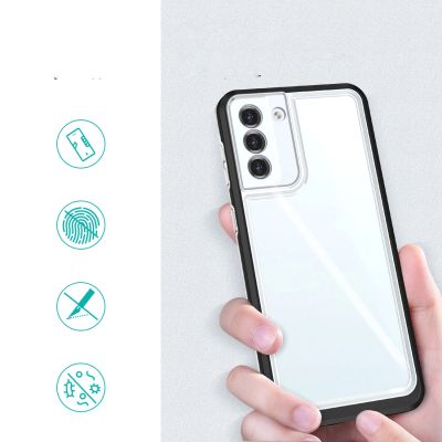 2. Clear 3in1 etui do Samsung Galaxy S21+ 5G (S21 Plus 5G) żelowy pokrowiec z ramką czarny