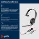 54. POLY Jednouszny zestaw słuchawkowy USB-C Blackwire 5210 + wtyczka 3,5 mm + przejściówka USB-C/A