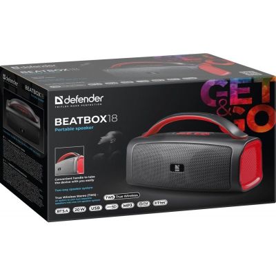 7. DEFENDER GŁOŚNIK BLUETOOTH 5.4 BEATBOX 18 20W 65218
