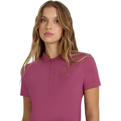 14. Koszulka damska polo 4F F554 burgund 4FWAW25TPTSF554 60S