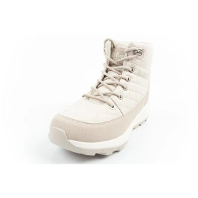 3. Lee Cooper buty sportowe damskie zimowe trekkingowe ocieplane kremowe skóra ekologiczna