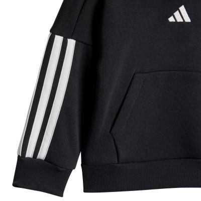 7. Dres dla dzieci adidas Essentials Joggers 3 Stripes Fleece Hoodie czarny JD6484