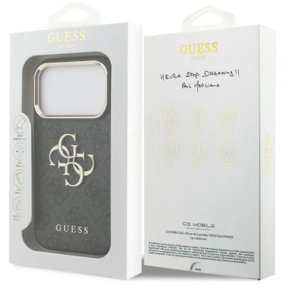 8. Etui Guess 4G Big 4G Classic Logo na iPhone 17 Pro / 18 Pro - czarno-złote