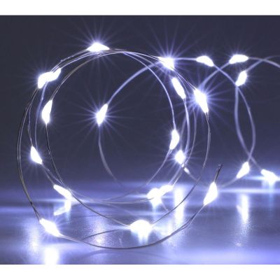 2. LAMPKI DRUCIKI NA BATERIE GIRLANDA 100 LED ZIMNY BIAŁY
