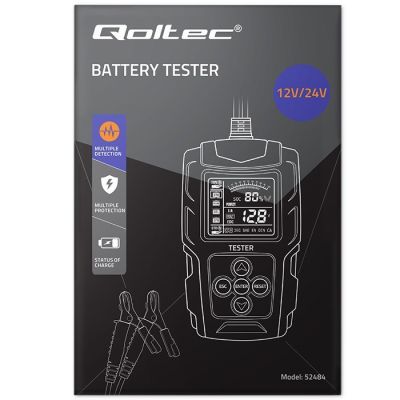 8. QOLTEC TESTER AKUMULATORA Z WYŚWIETLACZEM LCD |12V | 24V | 3AH-200AH