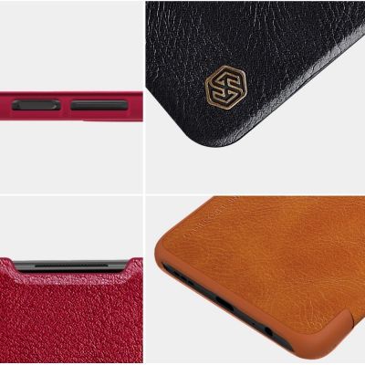24. Nillkin Qin skórzana kabura etui Xiaomi Redmi Note 9T 5G brązowy