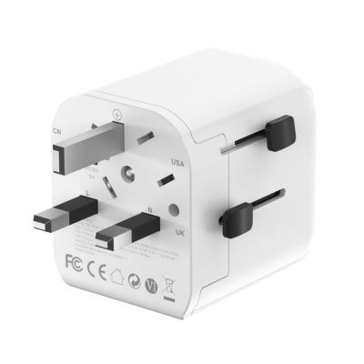 3. GEMBIRD UNIWERSALNY ADAPTER PODRÓŻNY Z UZIEMIENIEM 20 W, BIAŁY