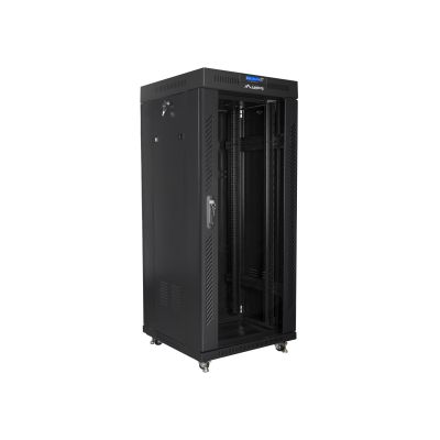 7. LANBERG SZAFA STOJĄCA RACK 19" 27U 600X600 DRZWI SZKLANE LCD CZARNA FF01-6627-12BL (FLAT PACK)