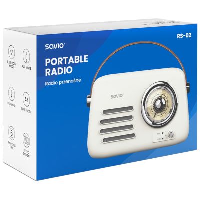 6. SAVIO RADIO PRZENOŚNE BIAŁE RS-02
