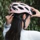 10. Kask rowerowy Rockbros z szybką, odpinane okulary z ochroną UV, odłączany daszek, unisex - różowy