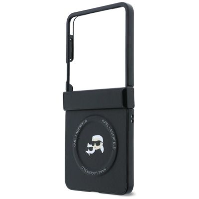 5. Etui Karl Lagerfeld Karl&Choupette Pins MagSafe na Samsung Galaxy Z Flip 8 - czarne