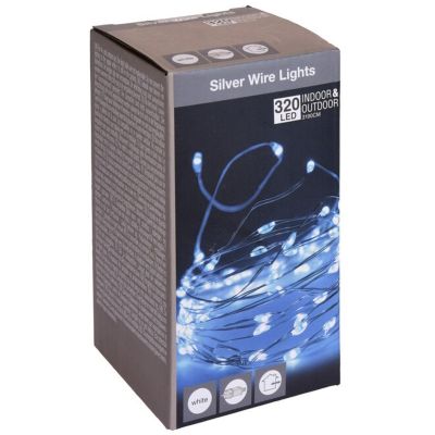 11. LAMPKI DRUCIKI GIRLANDA 320 LED ZIMNY BIAŁY