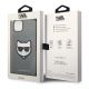8. Etui Karl Lagerfeld Saffiano Choupette Head Patch na iPhone 14 - srebrne