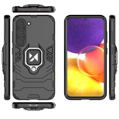 11. Wozinsky Ring Armor etui Samsung Galaxy S23 pancerny pokrowiec uchwyt magnetyczny ring czarne