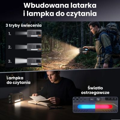 11. Extralink RADIO AWARYJNE BLUETOOTH SOLARNE Z KORBKA DYNAMO POWERBANK 4000MAH Z LATARKA SOS BT-4000 Przenośny Analogowe i cyfrowe Czarny, Pomarańczowy