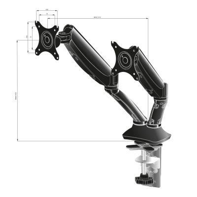 9. Uchwyt biurkowy Iiyama DS3002C-B1 - desk mount (adjustable arm)