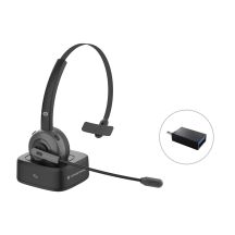 Conceptronic POLONA03BD słuchawki/zestaw słuchawkowy Bezprzewodowy Opaska na głowę Biuro/centrum telefoniczne Bluetooth Podstawka do ładowania Czarny