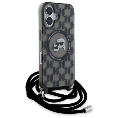 3. Etui Karl Lagerfeld IML Crossbody Monogram Karl & Choupette Head MagSafe na iPhone 16 - czarne