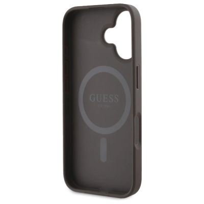 7. Etui Guess 4G Ring Classic Logo MagSafe na iPhone 16 - brązowe