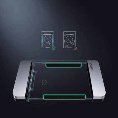 9. Kieszeń Ugreen CM300 70498 na dysk twardy 2,5'' SATA 3.0 6Gbps - szary + kabel USB-C - USB-A 0.5m