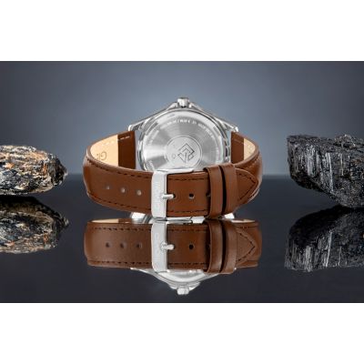 6. Zegarek Męski Giewont Elegance Sapphire Brązowo Niebieski GW5160-A4