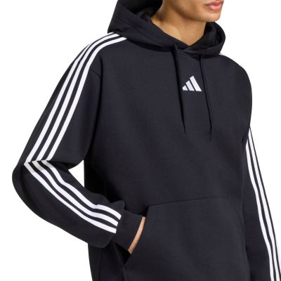 5. Bluza męska adidas Essentials 3-Stripes Fleece Hoodie czarna KY6602