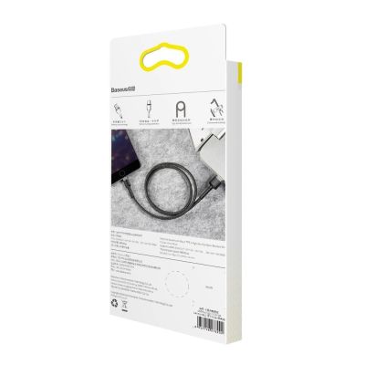 10. Kabel Baseus Cafule USB-A / Lightning 2.4A QC 3.0 0.5 m - czarno-szary