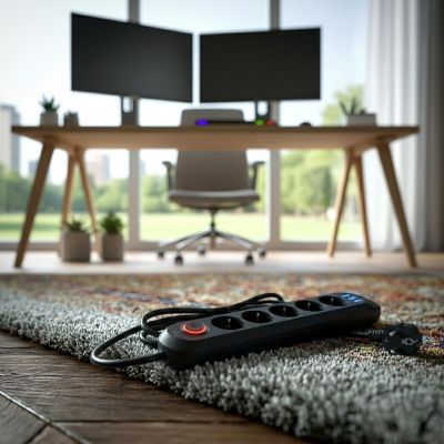 13. MACLEAN LISTWA ZASILAJĄCA, PRZEDŁUŻACZ5 GNIAZD + 3XUSB, 110-240V AC 50/60HZ, 2.1A MAX 2500W, 1,5M, CZARNA MCE395 B