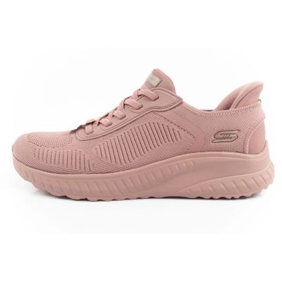 2. Skechers Bobs Squad-Chaos buty sportowe damskie wygodne SLIP-INS różowe