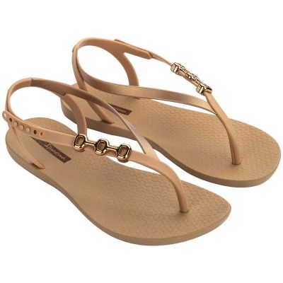 7. Ipanema Sandal Class sandały japonki damskie beżowe ze złotym