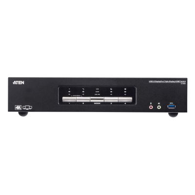 3. ATEN Przełącznik KVM Switch 4P USB3.0 4K DP Triple View KVMP S