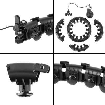 10. ZESTAW HULA HOP HHW12 BLACK Z WYPUSTKAMI I OBCIĄŻNIKIEM HMS + PAS BR163 BLACK PLUS SIZE