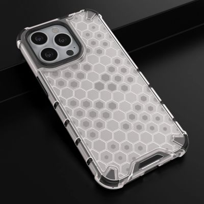14. Honeycomb etui pancerny pokrowiec z żelową ramką iPhone 13 Pro przezroczysty
