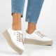 2. Skórzane półbuty sneakersy na platformie białe Filippo DP6122
