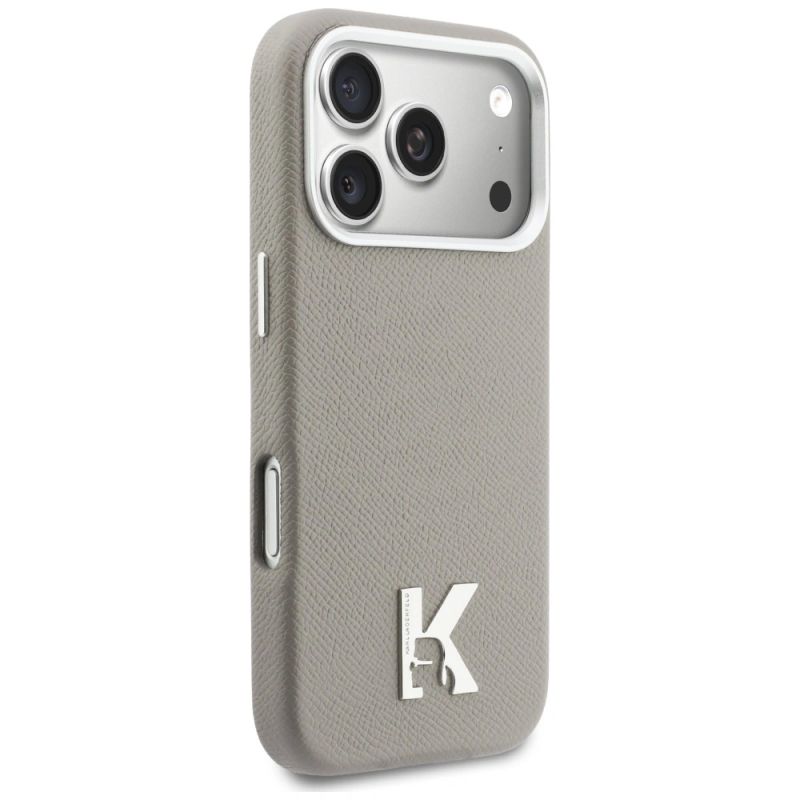 4. Etui Karl Lagerfeld Karl Head Logo MagSafe na iPhone 17 Pro - szare